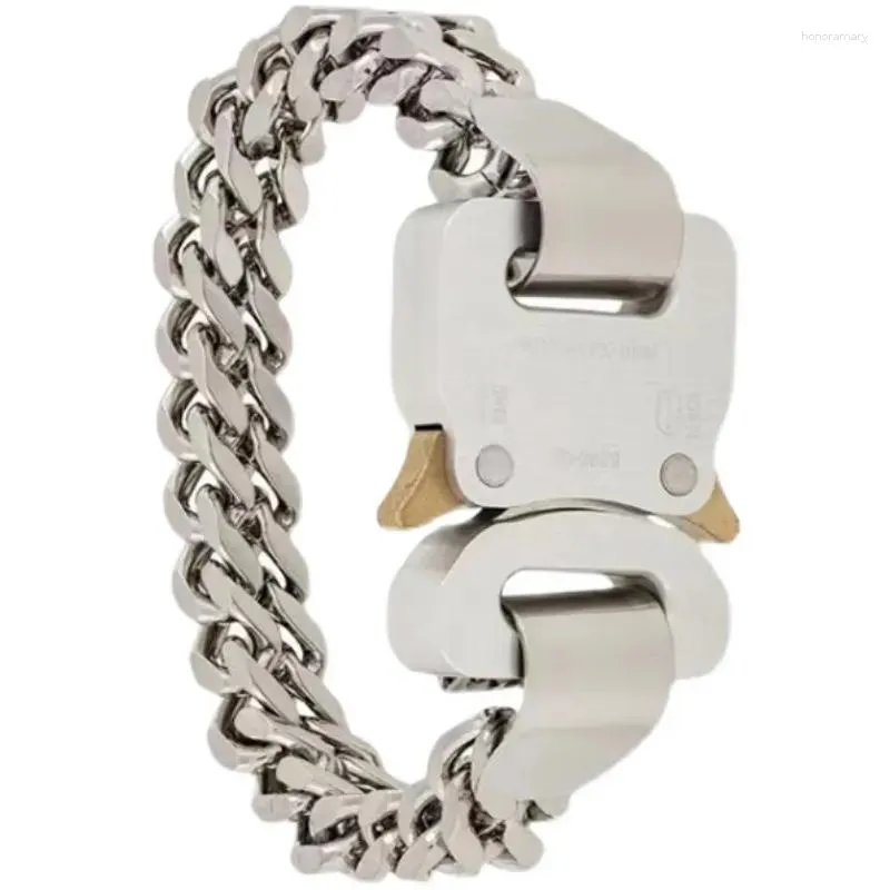 Bracelets de charme 1017 ALYX 9SM Bracelet à boucle en alliage double couche Simple Hip-Hop avec la même marque Ins Tide Fashion All-Match Bijoux