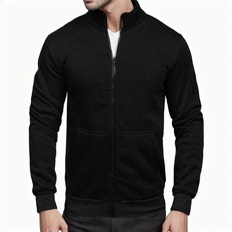 Felpe con cappuccio da uomo Uomo Fluffy Zip Up Tinta unita Colletto alla coreana Felpe Allentate Tute sportive all'aria aperta Tempo libero Cardigan caldo Cappotto Top