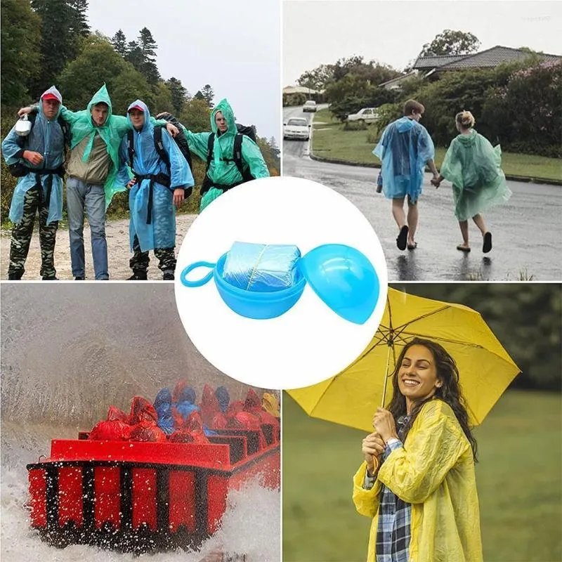 Imperméables quatre paquets de couleur aléatoire imperméable jetable Portable preuve Poncho pluie plastique Transparent Style longue Sphe P9O9