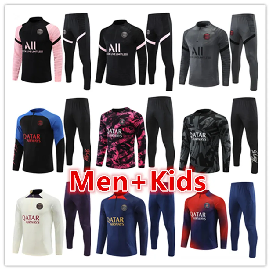 Paris Tracksuit 2023 2024 Mbappe Kids and Men Tracksuits Tracksuits Trackseys Set 21 22 22 23 24 Training Suit Long Cootbool Cootcer Jersey Kit Uniform Chandal boy