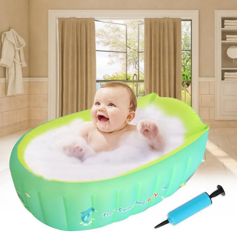 Baby Bath Seat Inflatable Bathtub Cute Bear Infant Bathing Chair Non slip Foldable Shower Basin Toddler Swimming Pool