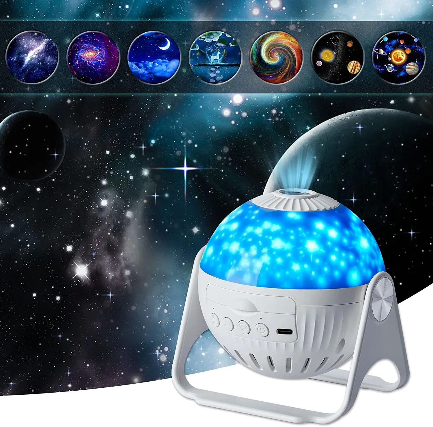 Galaxy Projector Night Light 360 Verstellbare Sternhimmellampe ABS Material LED Gluhbirnen fur Schlafzimmer Home Kinder Geburtstagsgeschenk