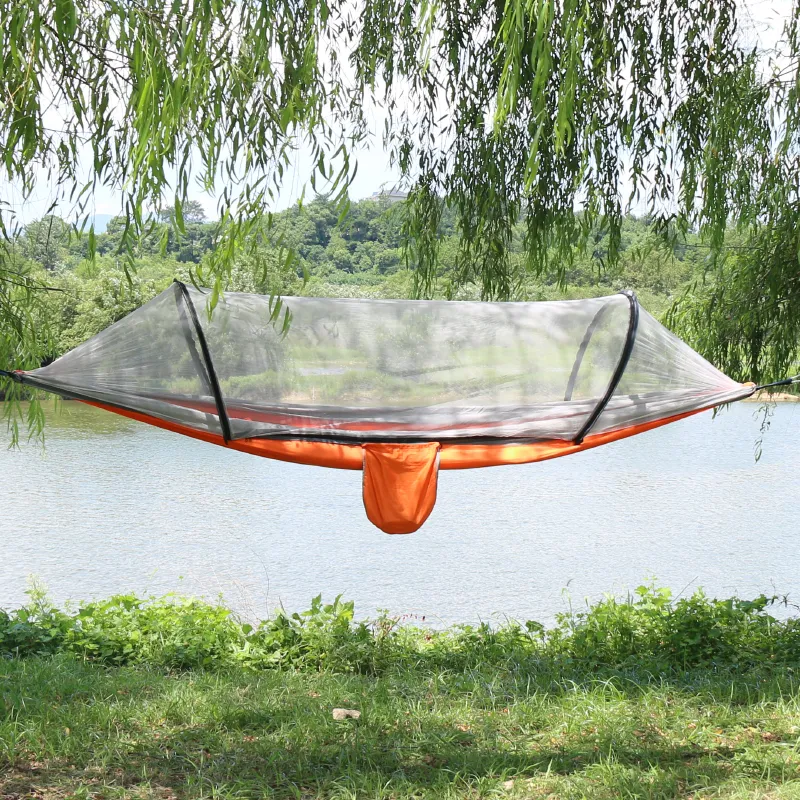 Kemping hamak z komarami netto na zewnątrz przenośny dwuosobowy nylon Travel Lightweight Mosquito Proof Hammock