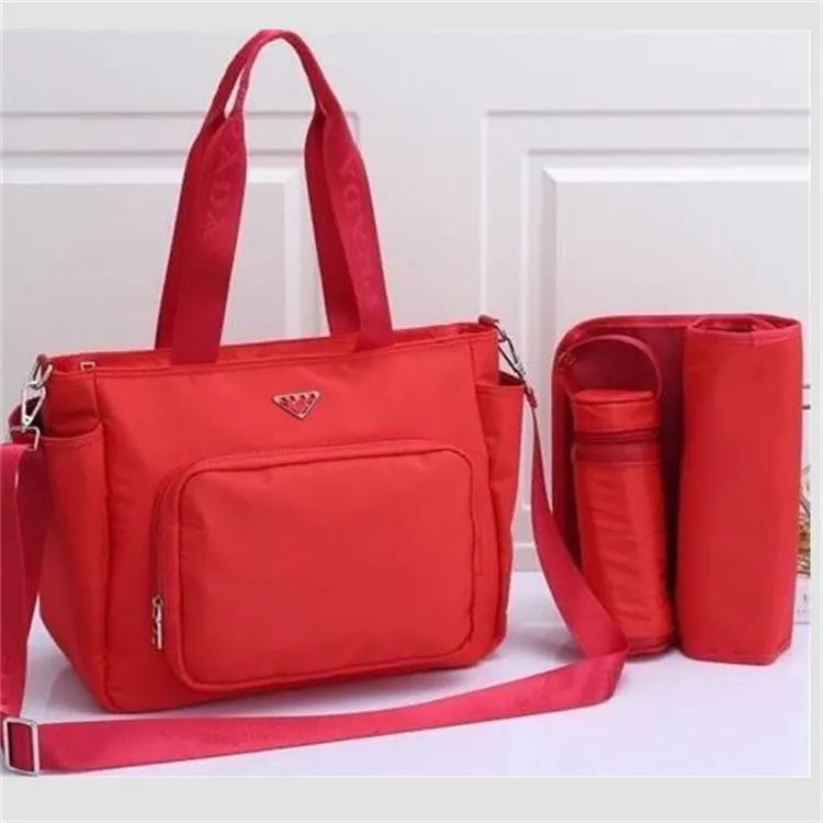 Designer sacos de fraldas mamãe bebê grande capacidade impermeável saco de fraldas múmia maternidade viagem enfermagem bolsa zíper mochila moda conjunto de três peças