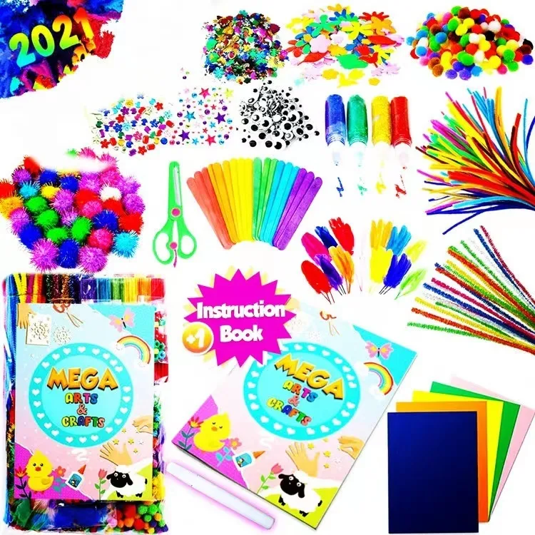 Arts And Crafts Assorted Craft Art Supply Kit For Toddlers DIY Crafting