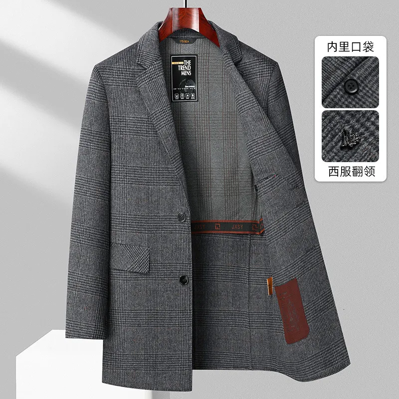 Mélanges de laine pour hommes Arrivée Mode Longueur moyenne Plaid Manteau en laine double face fait à la main Automne et hiver Taille M L XL 2XL 3XL 4XL 230922