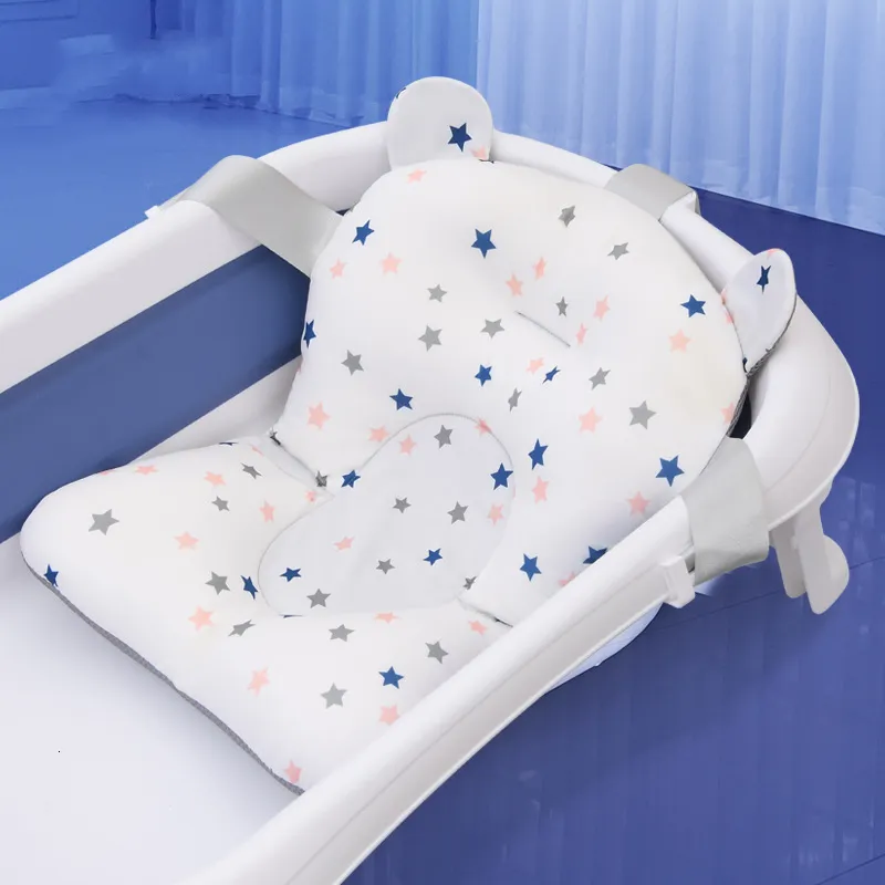 Vasche da bagno Sedili Pieghevole Sedile da bagno per bambini Tappetino di supporto Tappetino per vasca da bagno per bambini Born Cuscino per vasca da bagno Infantile Antiscivolo Morbido Comfort Cuscino per il corpo 230923