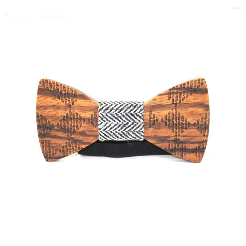 Bow ties Fashion Western Wood Western Gentleman Elegante Gentleman fatta per le farfalle Festa di nozze in legno cravatta unica per l'uomo