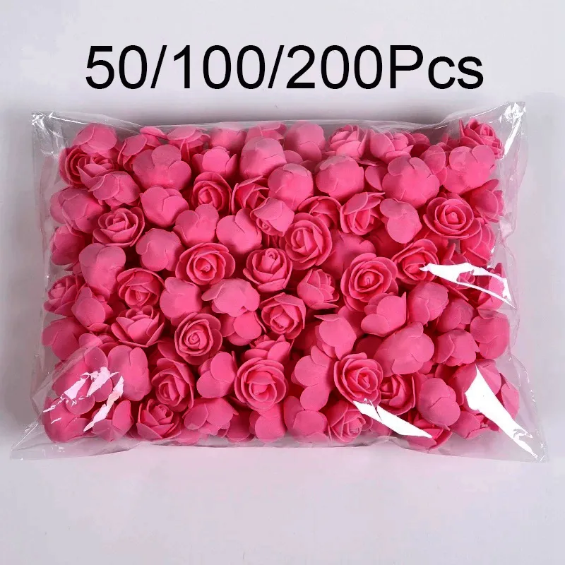 Dried Flowers 50100200pcs 35cm Foam Rose Heads Artificial Flower Teddy Bear For Wedding Birthday Party Home Decor DIY Valentines Gifts 230923