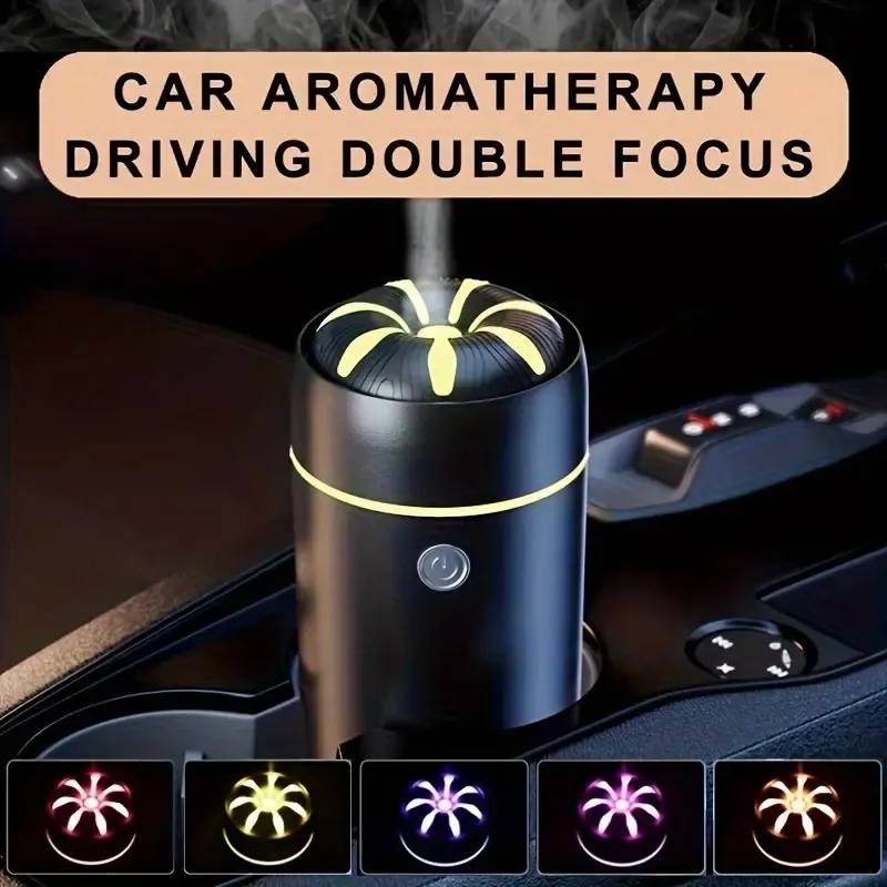 Портативная ультразвуковая машина для ароматерапии, красочный ночник, автомобильный ароматический диффузор, увлажнитель, ультразвуковая технология, совместимость с эфирными маслами