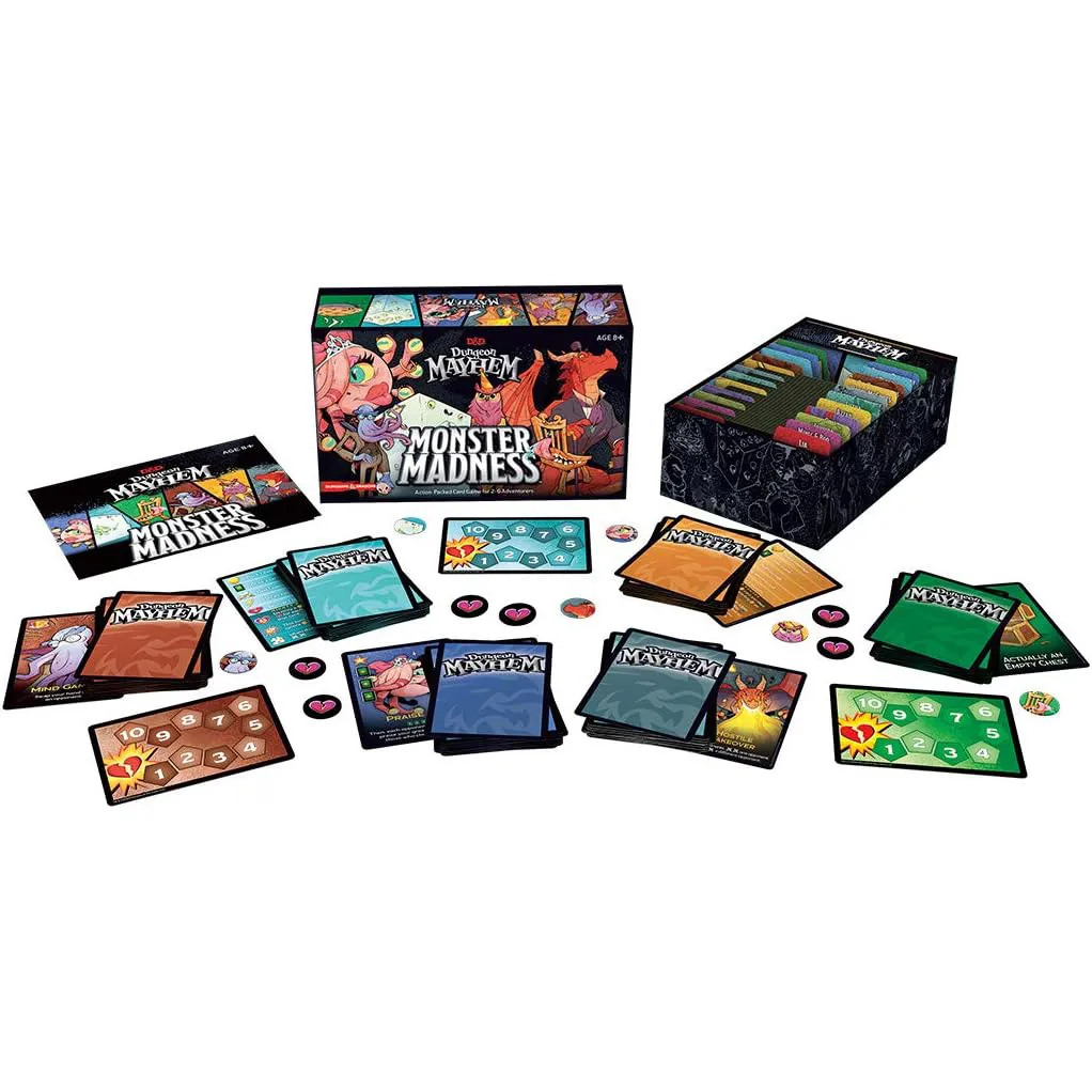 Juego de mesa de alta calidad, venta al por mayor, barato, Dungeons Dragons, DD Dungeon Mayhem Monster Madness, juego de cartas lleno de acción para familias, niños, adolescentes y adultos