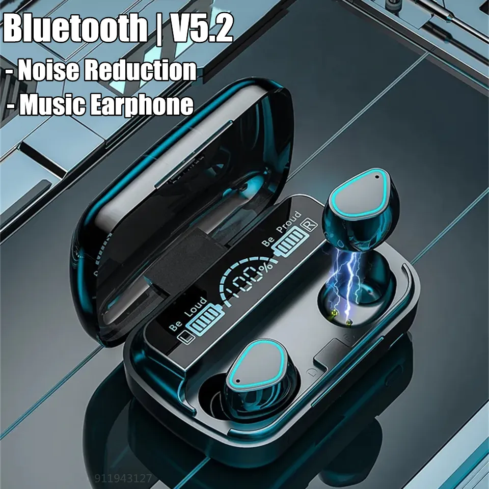 Kulaklıklar TWS Kablosuz Bluetooth Gürültü Azaltma Kulaklık 9D HIFI STEREO MÜZİK Spor Kulaklıkları Mikro ile Su Geçirmez Kulaklık