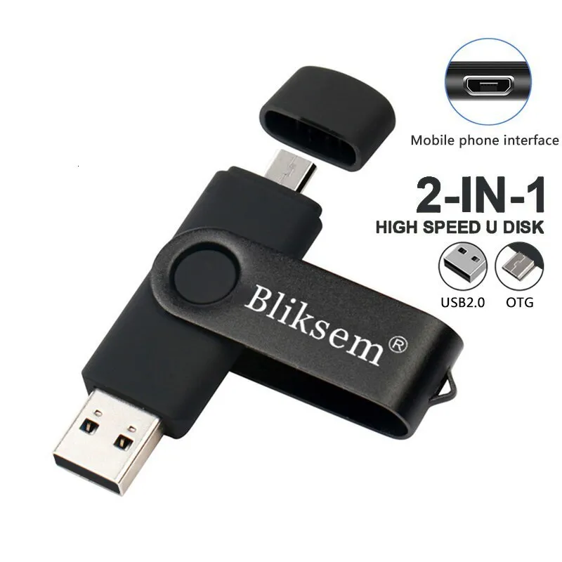 외부 하드 드라이브 BLIKSEM OTG 플래시 드라이브 32GB 64GB 고속 USB2.0 PC 휴대폰 USB 금속 미니 펜 드라이브 32GB USB 플래시 드라이브 64GB 230923
