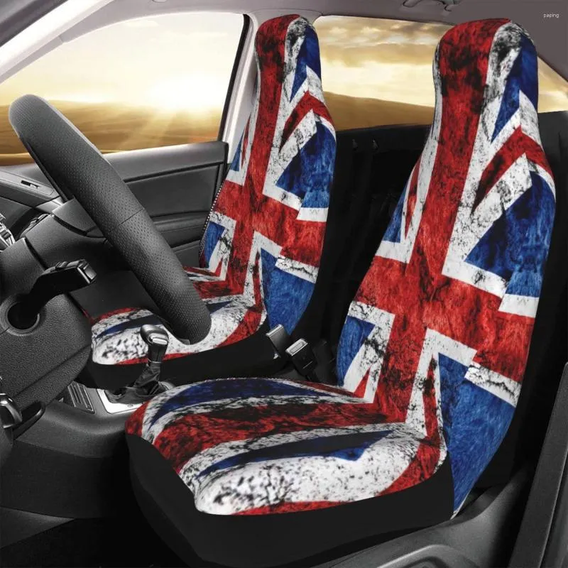 Housses de siège de voiture, couverture de drapeau du royaume-uni, impression personnalisée, accessoires de protection avant universels, ensemble de coussins