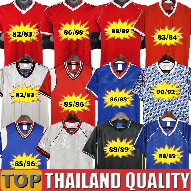 Retro Mans Soccer Jerseys 75 77 86 88 90 92 94 96 98 00 02 04 10 Vintage Football Shirt Classic Cantona Keane Scholes 1998 1999 2006 2007 2009 2009 Top Kit Top Kit