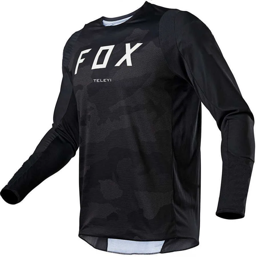 2023 Fox Teleyi Cycling T-shirt Mountain Downhill Bike Långärmning Racing Clothes DH MTB Offroad Motocross BMX Jerseys grossist