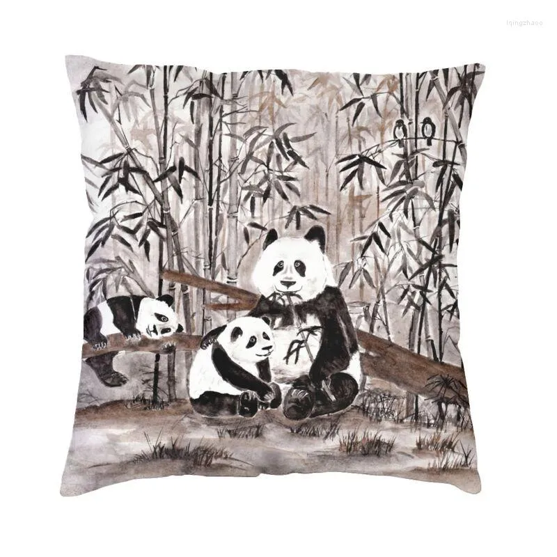 Oreiller mignon peinture chinoise Panda ours couverture 3D impression Animal étui de sol pour canapé Cool taie d'oreiller décoration de la maison