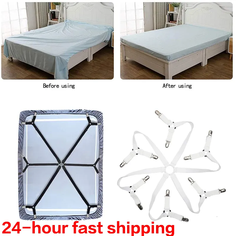 Bag Clips Bed Sheet Holder Justerbar Elastic 12 Fixed Madrass Clip Fasteners Cover Filtar Grippers Fixing Non Slip Strap 230923