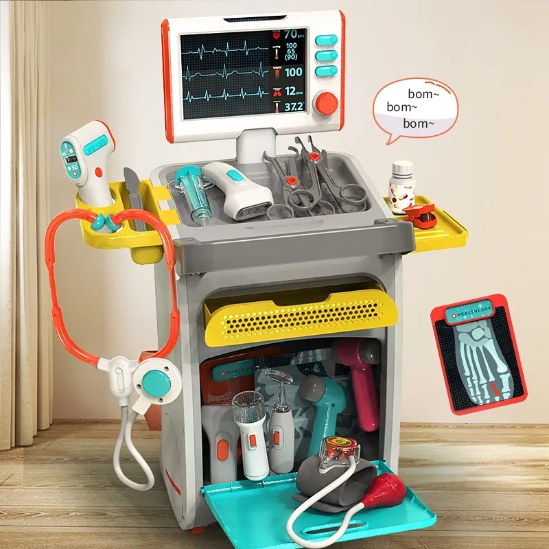 Tools Workshop Stora barn Simuleringsljud och ljus Doctor Tool Table Boys Girls Stetoskop Play House Toy Combination Set Gift 230922