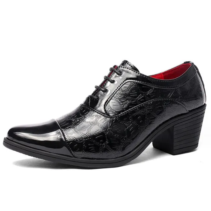 Luxo Classic Men's Leather Shoes Banquet Sapatos de vestido masculino Sapatos de negócios altos sapatos de casamento masculino para meninos botas de festa