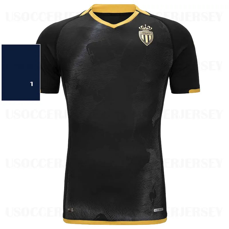AS Monaco 2024 Black Away Soccer Jersey Unisex Polyester Short
