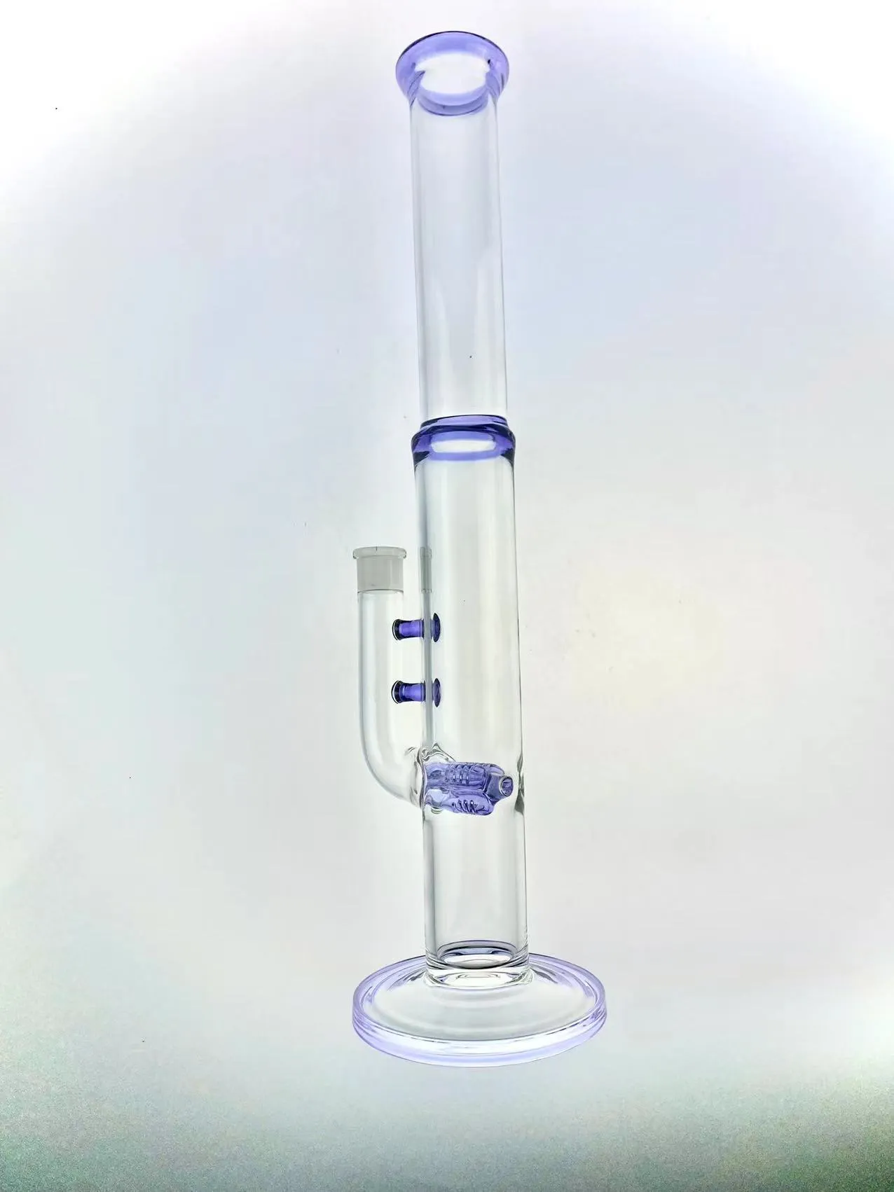 Rökande rör Purple CFL Treecycler Flower Bong med 2 broar av hög kvalitet 18mm fog 18 tum