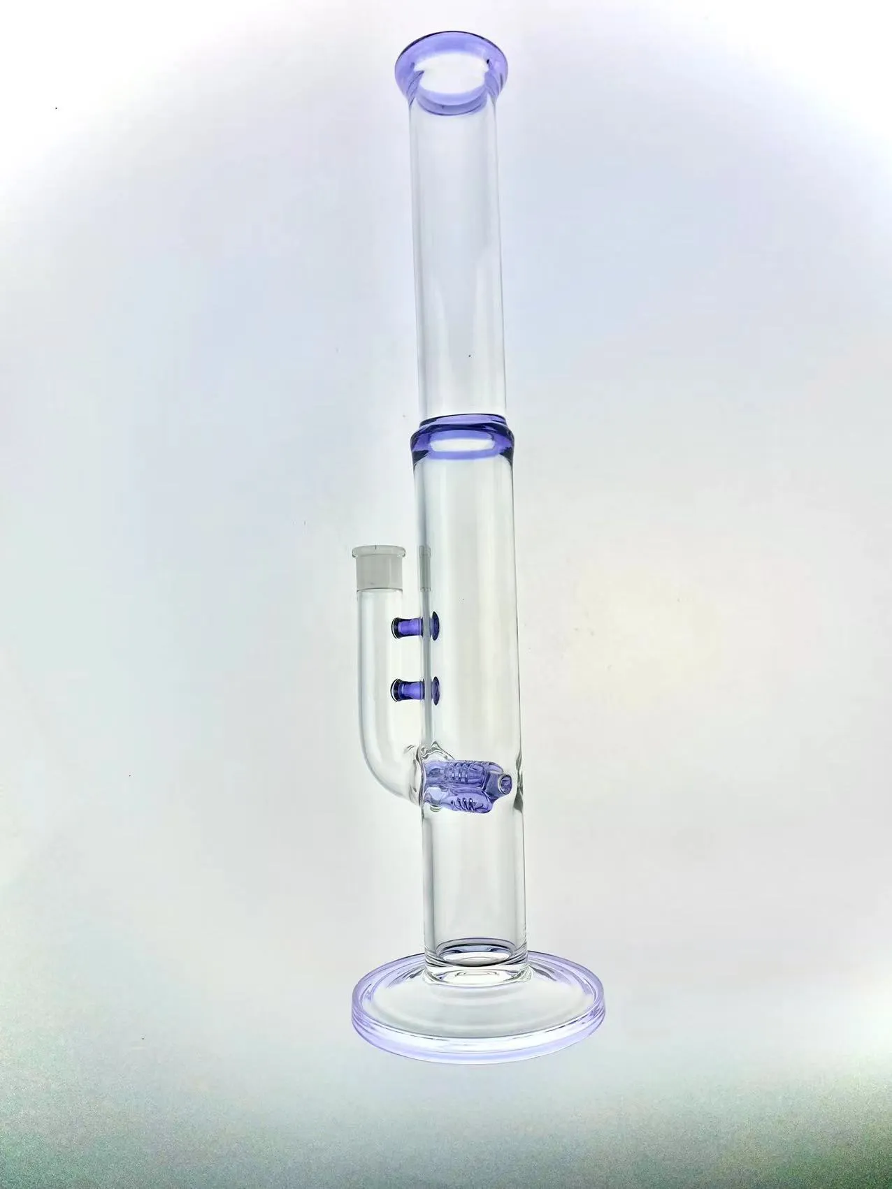 흡연 파이프 보라색 CFL Treecycler Flower Bong 2 브리지 고품질 18mm 조인트 18 인치