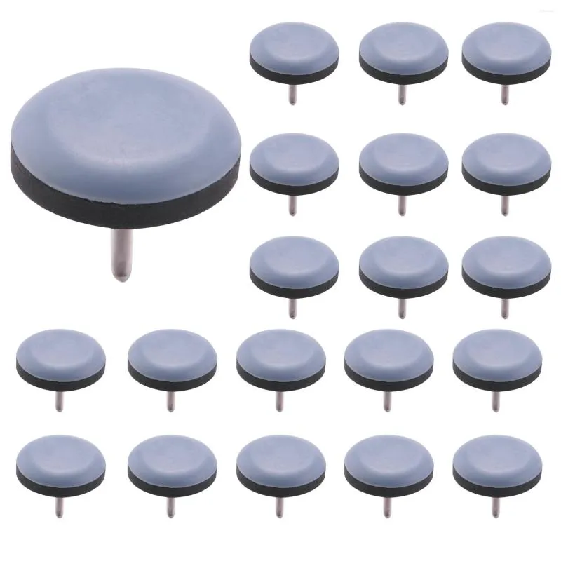 Porte-clés 20pcs 25mm chaise planeurs meubles curseurs faciles à déplacer tampons ronds avec protecteur de pieds de clou pour plancher de bois dur