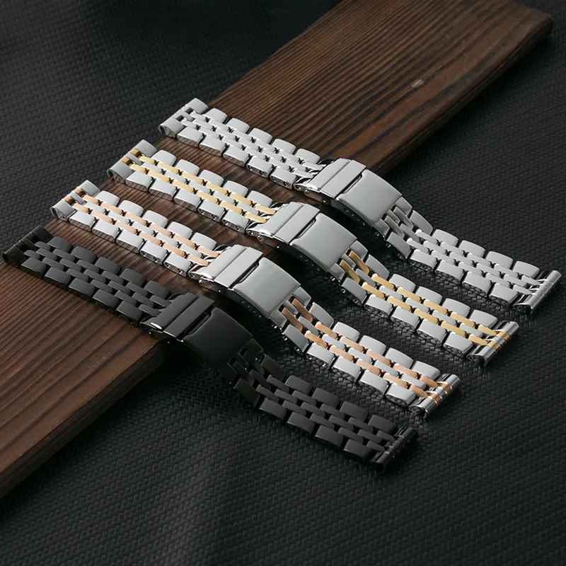 Titta på Bands Heritage Watch Band 316L Rostfritt stål Watchband för Watch Wristband med Folding Buckle 22mm Silver OEM Tool 230922