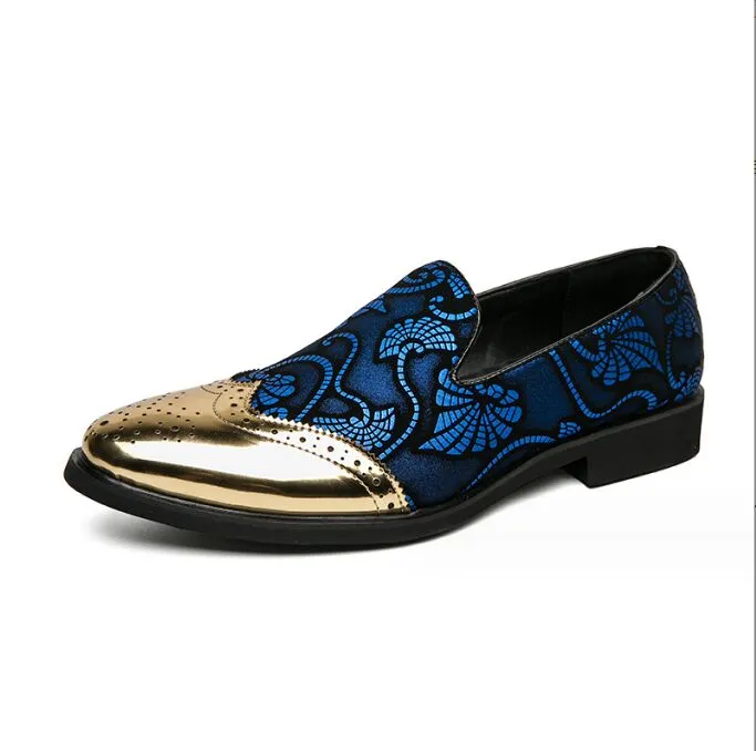 Blue and gold shoes mens deals