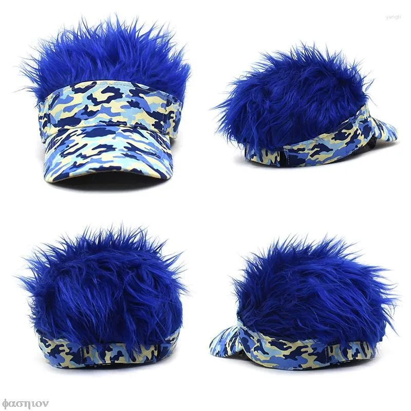 Berets 2023 Baseball Cap With Spiked Hairs Wig Hat Wigs Men Women Casual Concise Sunshade Adjustable Sun Visor