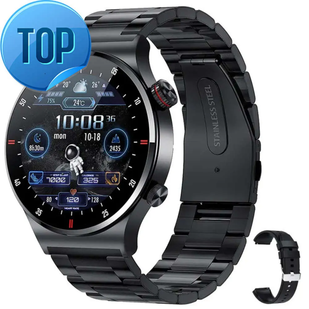 2023 Ny sportspårare bärbara enheter QW33 Smart Watch Men Full Touch Screen Smart Watch BT Call Heart Rison Monitor