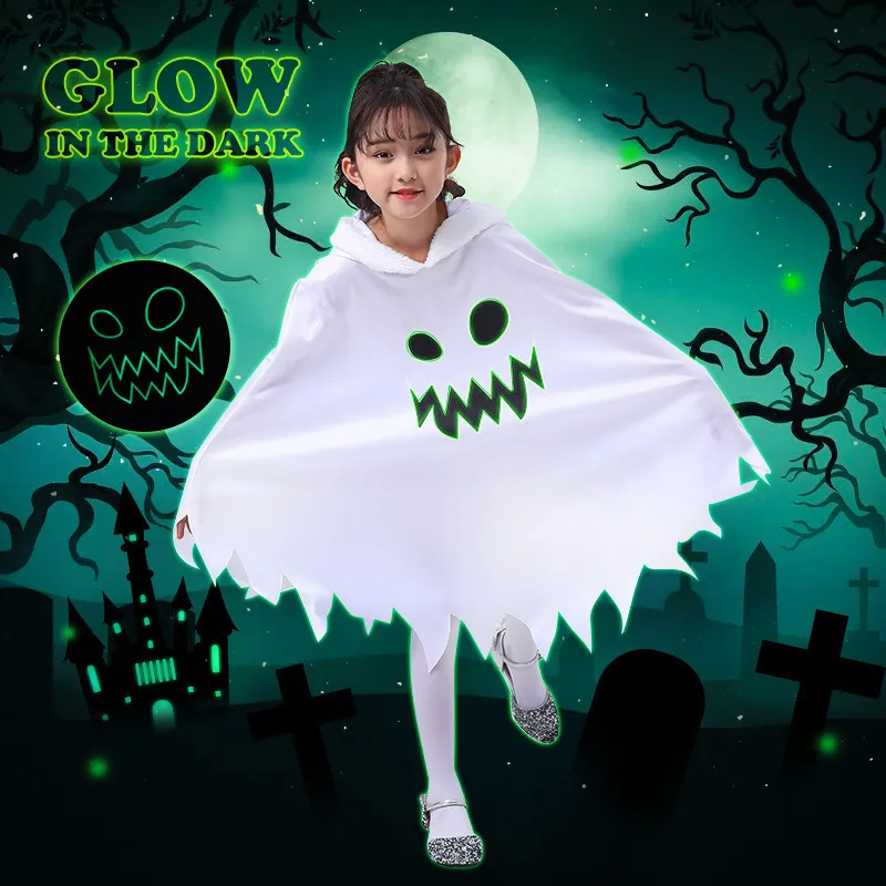 Baby Halloween Costume Cloak - Hooded Pumpkin Ghost Plush Cape For Toddlers Boys Girls, Soft Furry Cape 0-4 Years