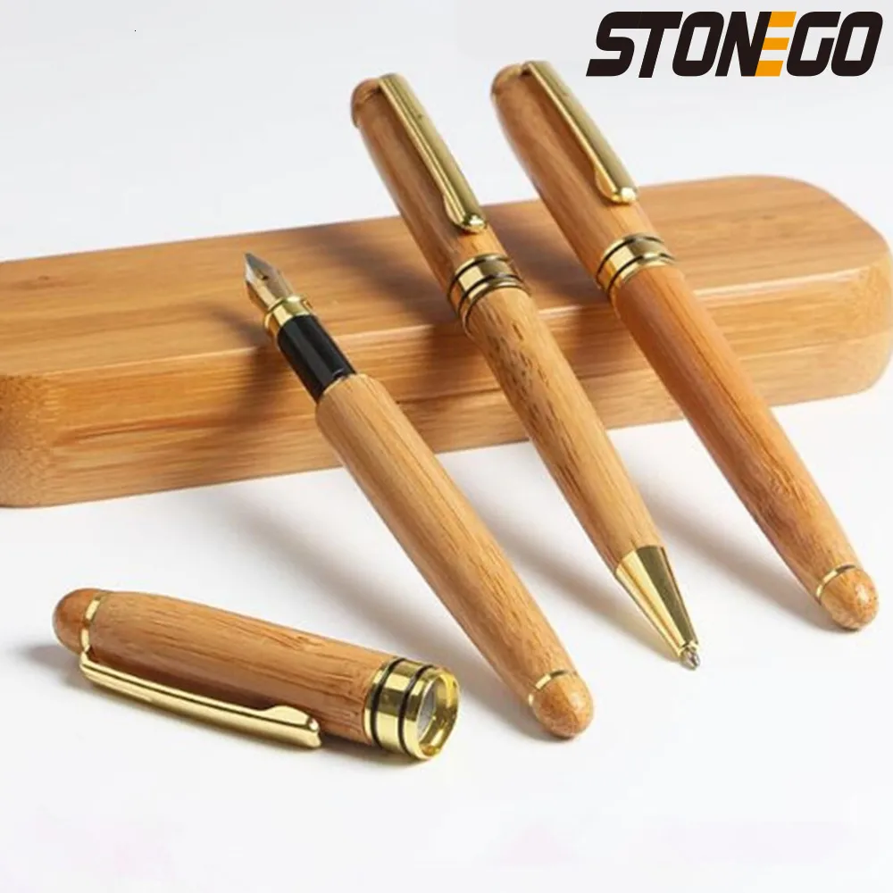 Перьевые ручки STONEGO Classics, роскошная деревянная перьевая ручка, чернила для авторучки 0,5 мм для украшения подарков, офисная перьевая ручка, канцелярские принадлежности 230923