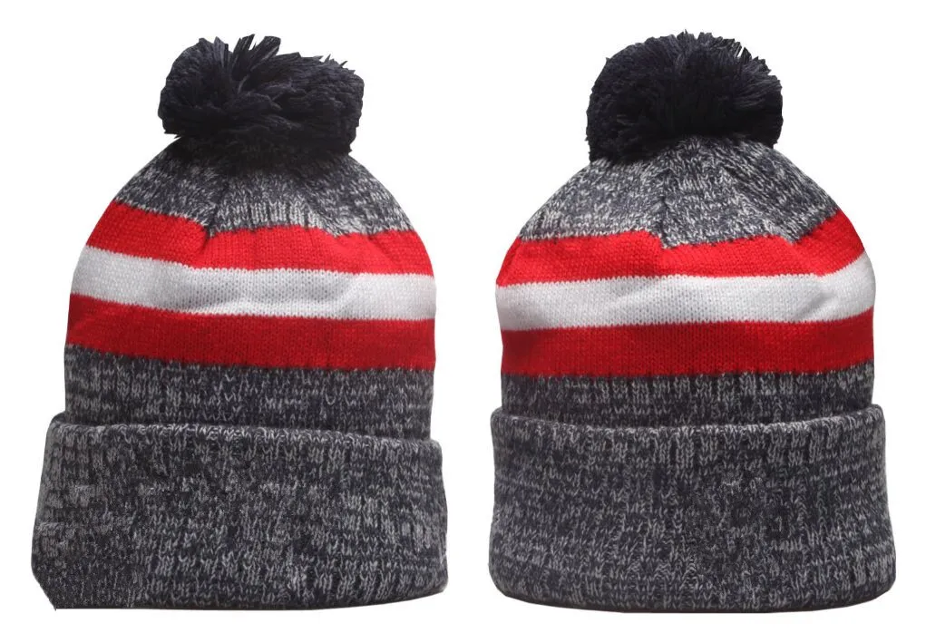 Kar Alanı Beanies Amerikan Kış Çiçek Takımları Beanie Örme Şapkalar Spor Beyzbol Basketbol Kapakları Kadın Erkekler Pom 32Teams Futbol Beanies Toptan