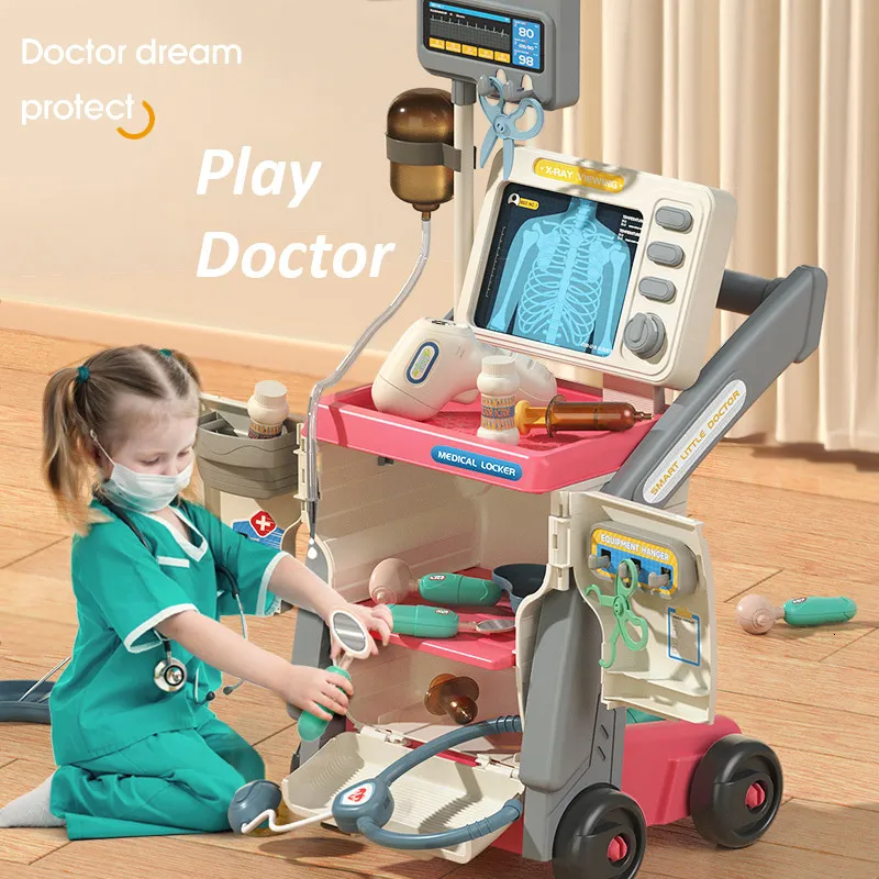 Outils Atelier Enfants Luxe Simulation Table Set Chariot Puzzle Éducation Précoce Médecins et Infirmières Injection Jouer Maison Jouet Cadeau 230922