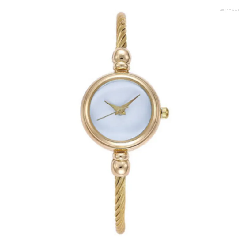 Armbandsur Små guldklockor Bangle Armband Luxury Ladies Quartz Casual Reloj Para Mujer Watch for Women