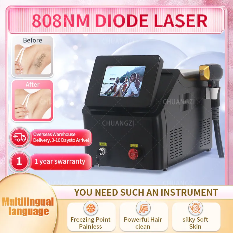 Heiße Verkäufe 808nm Diodenlaser Haar entfernen Eis Platin schmerzlose CE Haarentfernungsmaschine für Salon