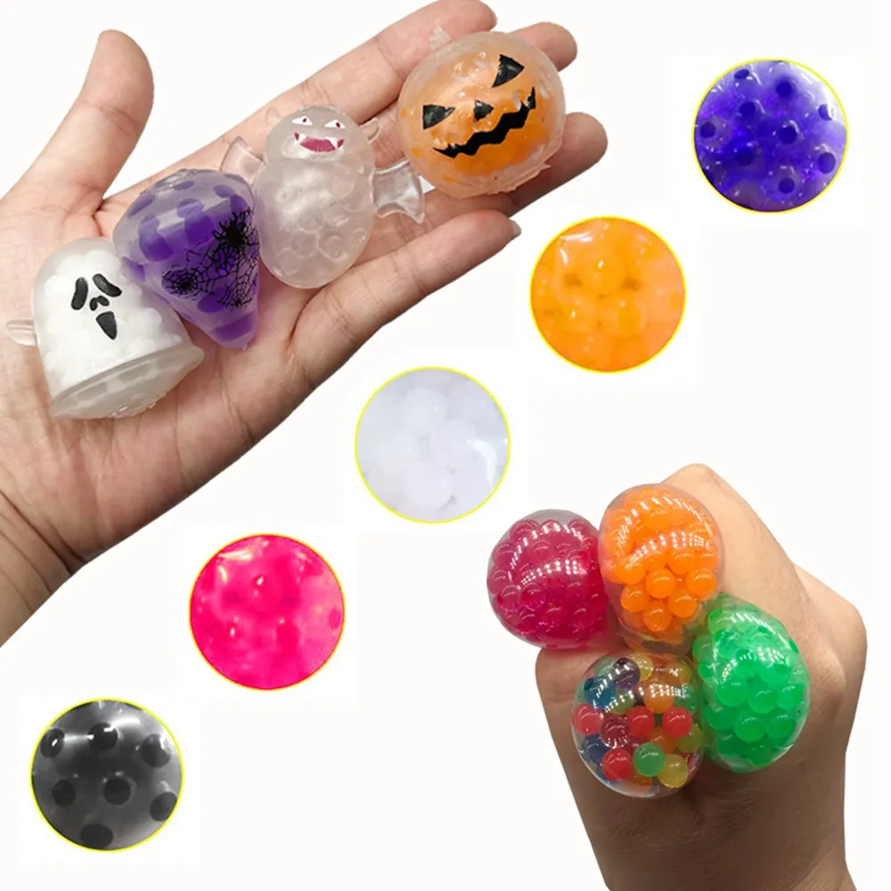 Halloween Squishy Fidget Funny Squeeze Toys Rubber Jelly Ball