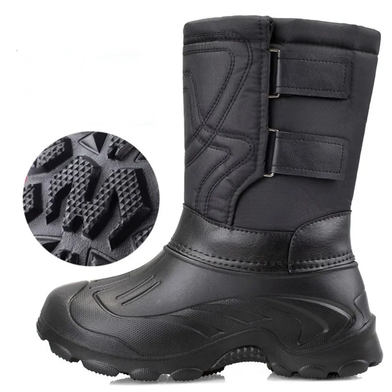 Rain Boots Winter Men's Waterproof Outdoor Snow Boots Men's Fishing Safety Rain Boots Plus Men's Velvet Winter Boots Platform Shoes 230922