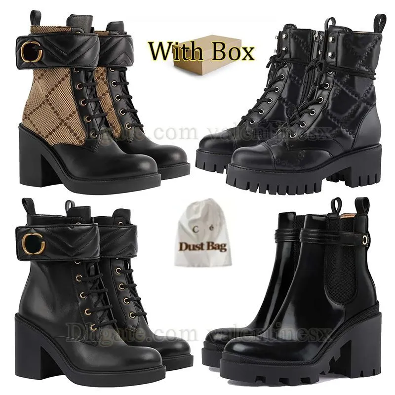 Designer Martin Boots With Box Desert Boot Zipper Boot Ankle Boot Womens Lace-Up Boot Combat Boot Snow Boots Vintage Print Classic Leather Boot Platform Heel With Box