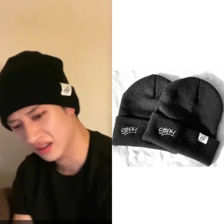 Stray Kids Knitted Hat Embroidered Cat Ear Hat For Unisex