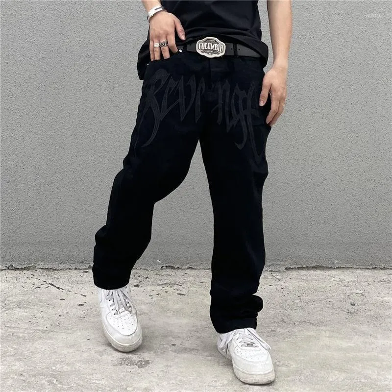 Pantalones Para Hombres Y2K Emo Moda Ropa De Calle Negra Bordada De Tiro  Bajo Pantalones Vaqueros Casuales Pantalones Rectos Hip Hop Alt Denim Ropa  Masculina De $140