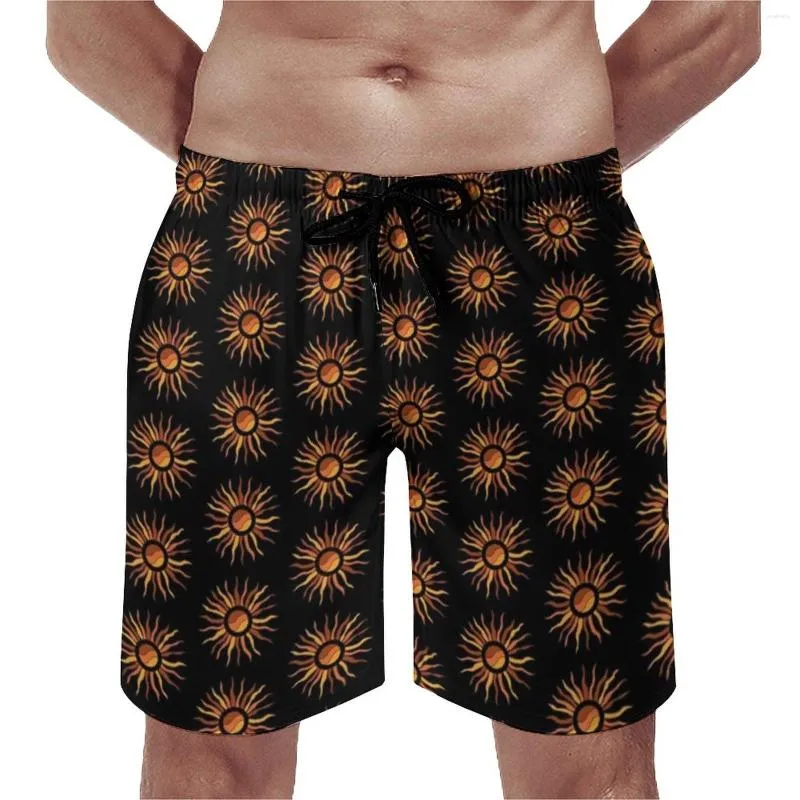 Męskie szorty promieni słonecznych desek vintage druk na Hawajs krótkie spodnie mężczyźni