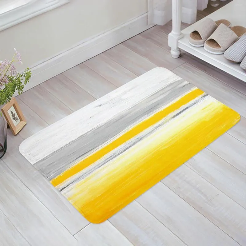 Carpets Abstract Art Yellow Painting Kitchen Floor Mat Living Room Decor Carpet Home Hallway Entrance Doormat Balcony Door Anti Slip Rug