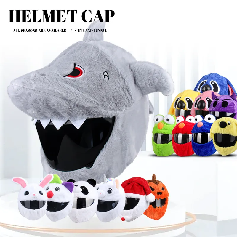 Funny Helmet Cover with Ears Plush Cartoon Motorcycle Helmet Cover,  Cycling Helmet Accessory, Protective Case, Unique Gift for Riders