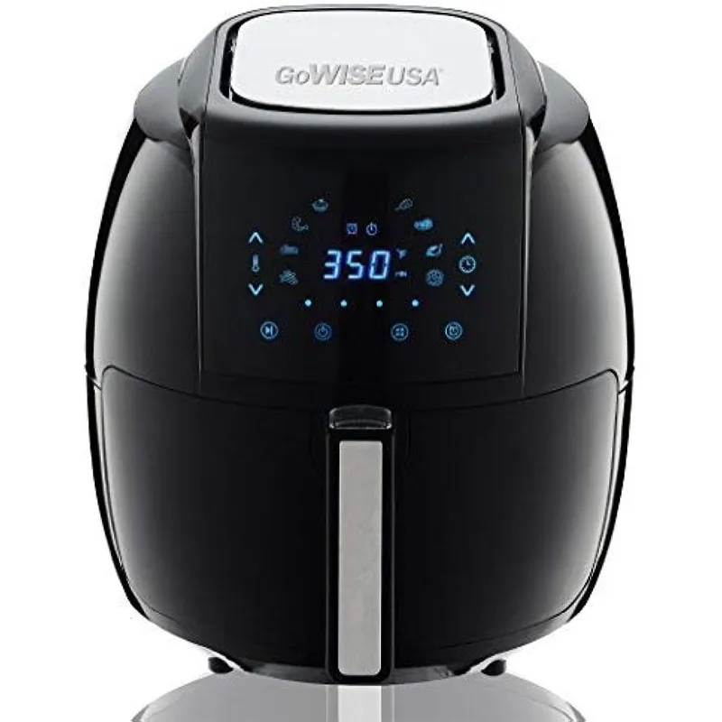 Dutrieux Kitchen Appliances Airfryers 1700-Watt 5.8-Qt 8-i-1 Digital Air Fryer med receptbok, Air Fryers Ass Black