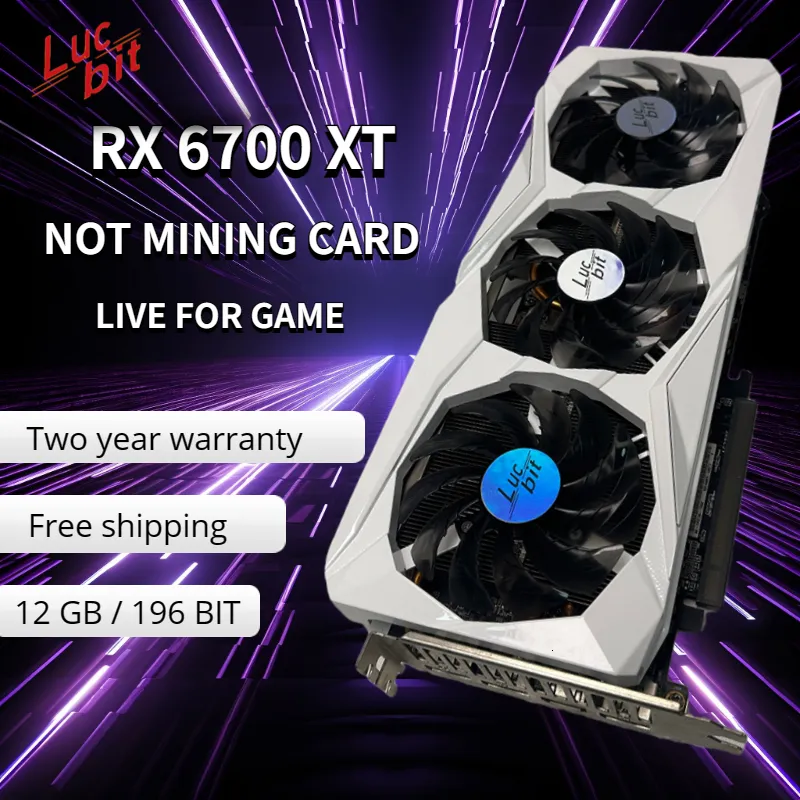 Графические карты Lucbit RX 6700XT 12GB Оригинальная графическая карта RX 6700 XT Desktop PC Computer 192Bit 88pin Gaming GPU 230923