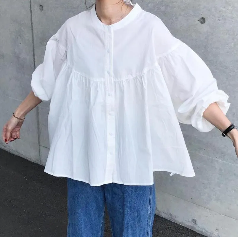 Koszulki damskie bluzki kardigan stały kolor top projektantki z długim rękawem guziki w górę koronkowe kobiety modne topy kawaii ubrania biała bluzka y2k