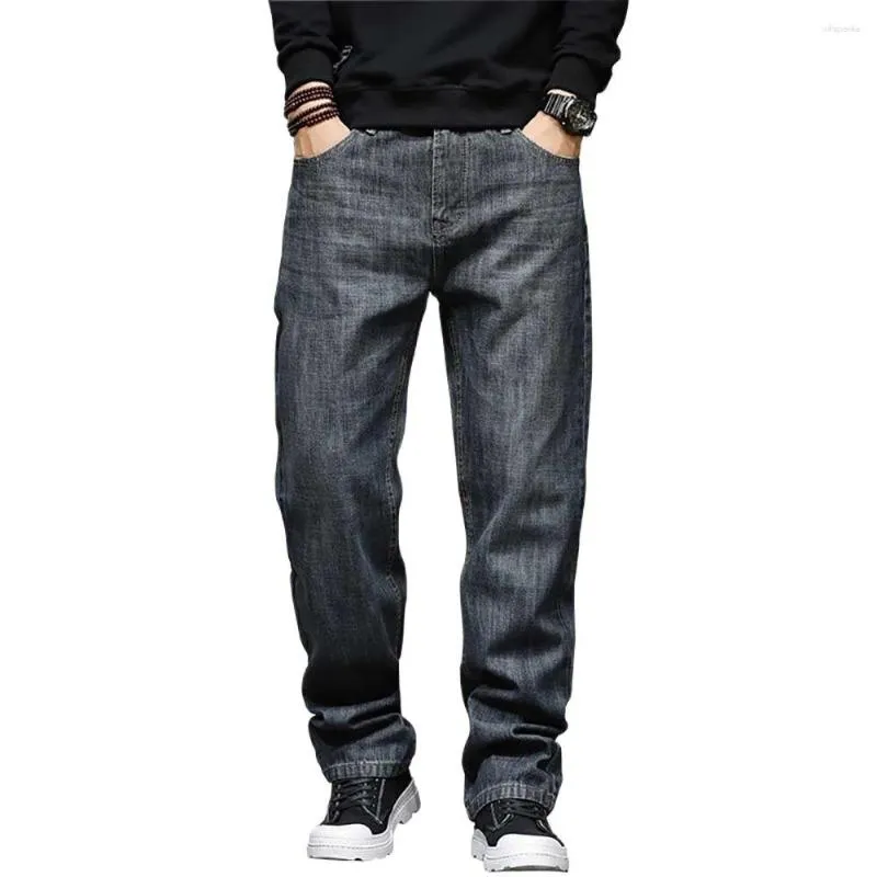 Jeans da uomo taglie forti pantaloni larghi in denim larghi casual streetwear dritti Hiphop pantaloni a gamba larga